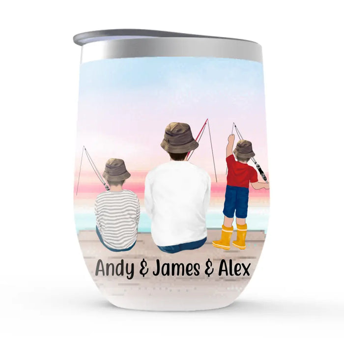 Personalized Wine Tumbler, Fishing Partners, Fishing With Kids, Gift For Fishers