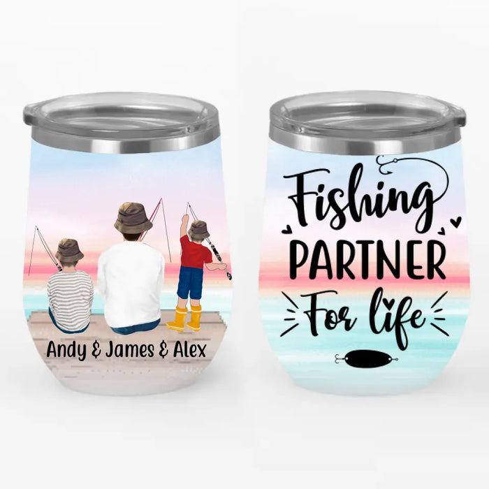 Personalized Wine Tumbler, Fishing Partners, Fishing With Kids, Gift For Fishers