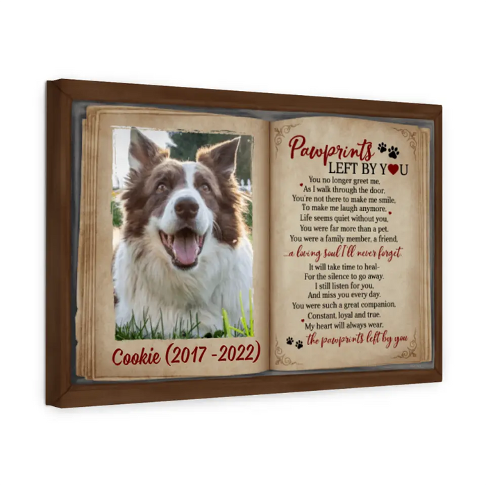 Pawprints Let by You - Personalized Photo Upload Gifts for Custom Dog Canvas, Perfect for Dog Moms and Dog Lovers