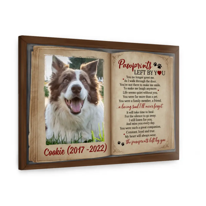 Pawprints Let by You - Personalized Photo Upload Gifts for Custom Dog Canvas, Perfect for Dog Moms and Dog Lovers