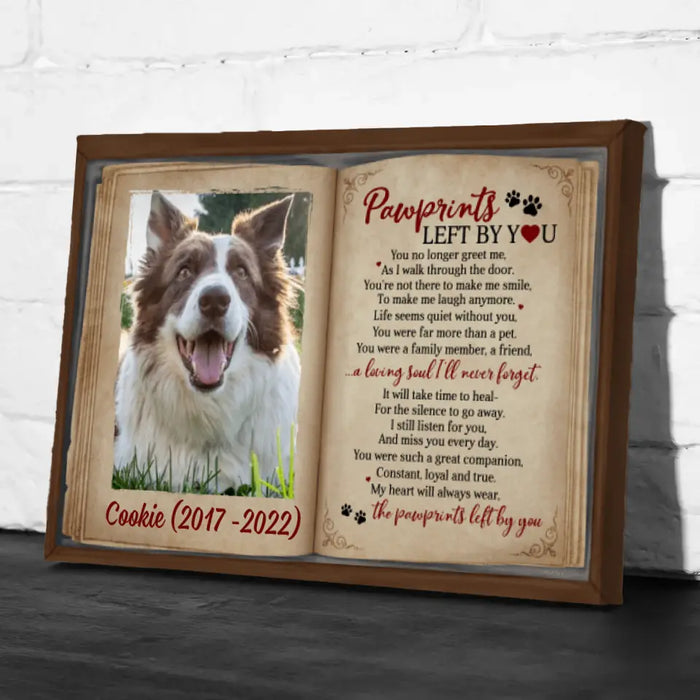 Pawprints Let by You - Personalized Photo Upload Gifts for Custom Dog Canvas, Perfect for Dog Moms and Dog Lovers