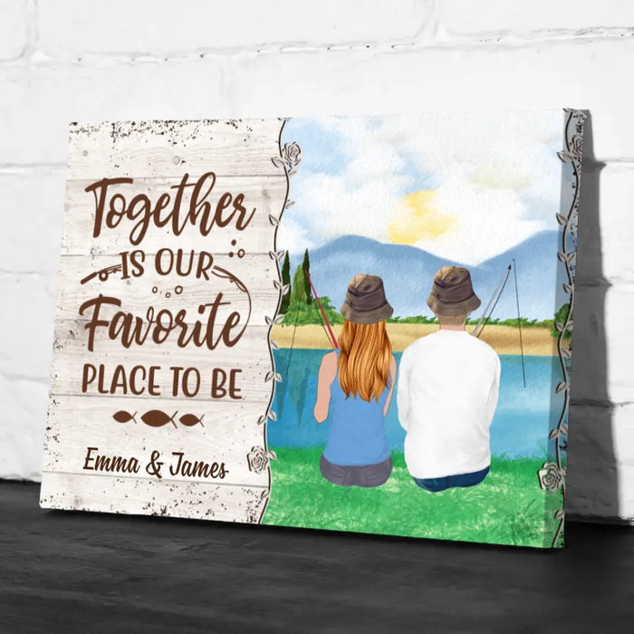 Personalized Canvas, Fishing Partners For Life - Couple Gift, Gift For Fishers