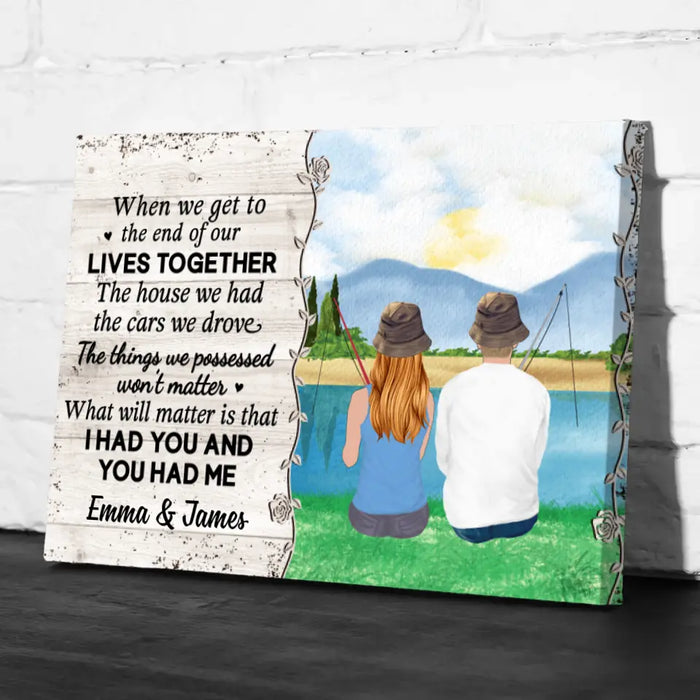 Personalized Canvas, Fishing Partners For Life - Couple Gift, Gift For Fishers