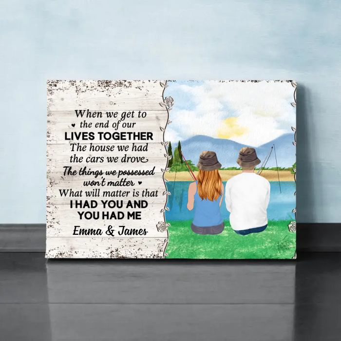 Personalized Canvas, Fishing Partners For Life - Couple Gift, Gift For Fishers