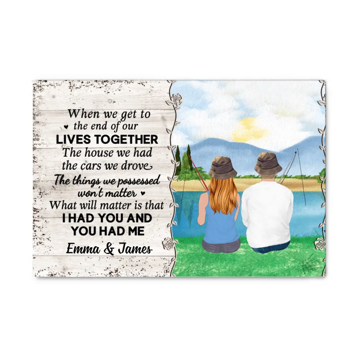 Personalized Canvas, Fishing Partners For Life - Couple Gift, Gift For Fishers