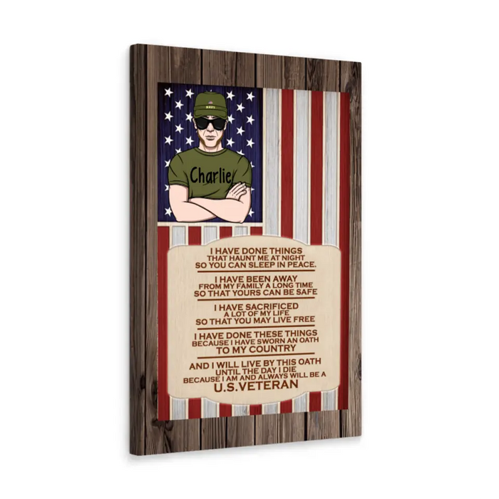 Personalized Canvas, I Am And Always Will Be A U.S. Veteran, Gifts For Veterans