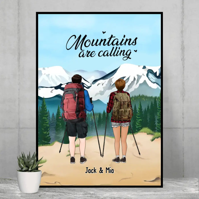 Mountains Are Calling - Personalized Gifts Custom Poster For Couples, Friends, Hiking Lovers