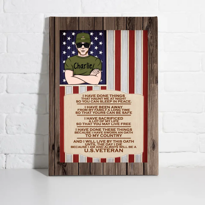 Personalized Canvas, I Am And Always Will Be A U.S. Veteran, Gifts For Veterans