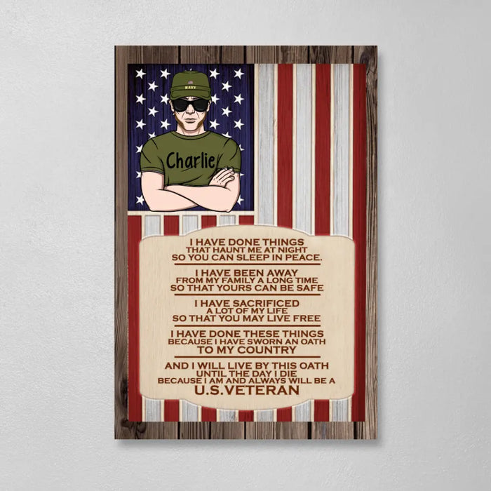 Personalized Canvas, I Am And Always Will Be A U.S. Veteran, Gifts For Veterans