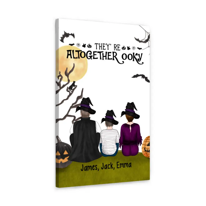 Personalized Canvas, They're Altogether Ooky, Witch And Wizard, Gifts For Halloween Family