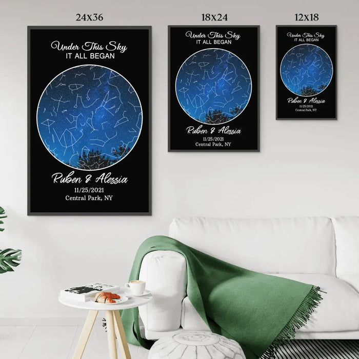 Custom Constellation Star Map Poster - Personalized Anniversary Gift - Poster Gift for Him/Her - Gift for Husband/Wife - Custom Night Sky
