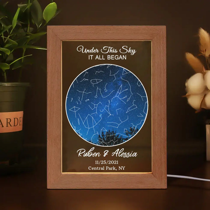 Custom Constellation Star Map Night Light - Personalized Anniversary Gift - Frame Lamp Gift for Him / Her - Gift for Husband / Wife - Custom Night Sky