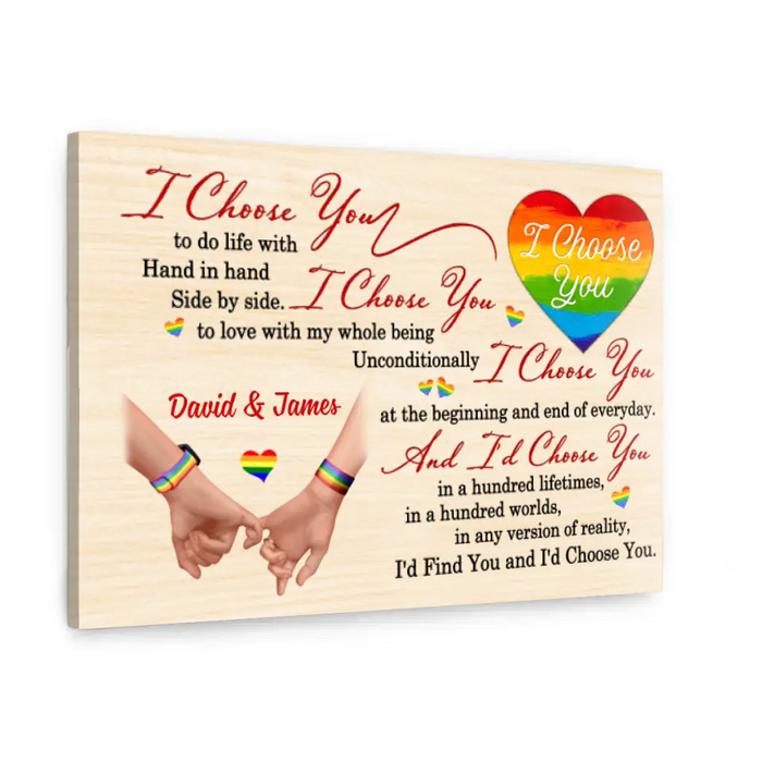 I Choose You To Do Life With - Personalized Canvas For Couples, For Him, For Her, LGBT