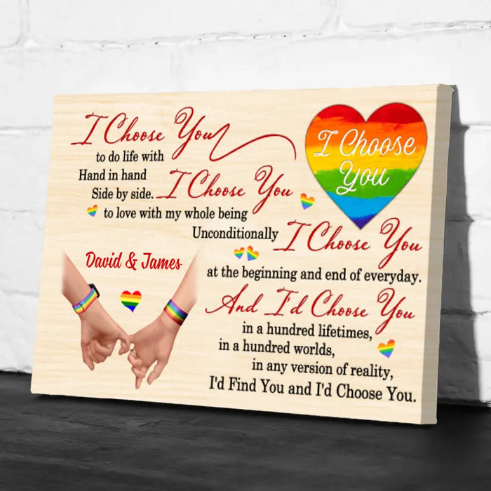 I Choose You To Do Life With - Personalized Canvas For Couples, For Him, For Her, LGBT