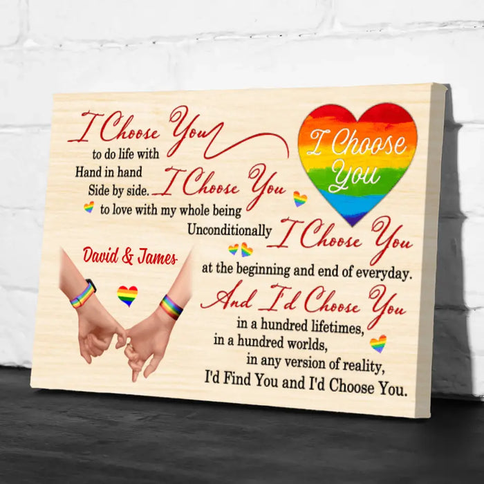 I Choose You To Do Life With - Personalized Canvas For Couples, For Him, For Her, LGBT