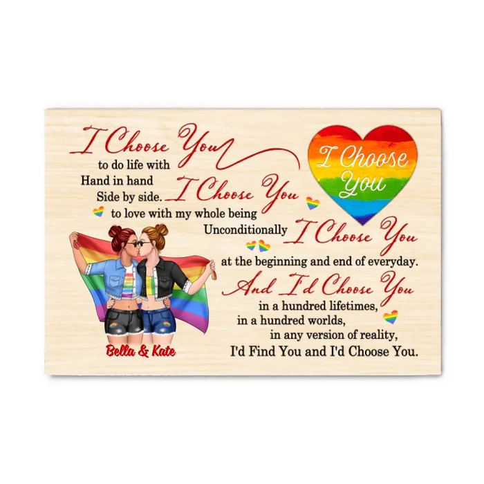 LGBT Couple I Choose You - Personalized Canvas For Her, For Him, LGBT