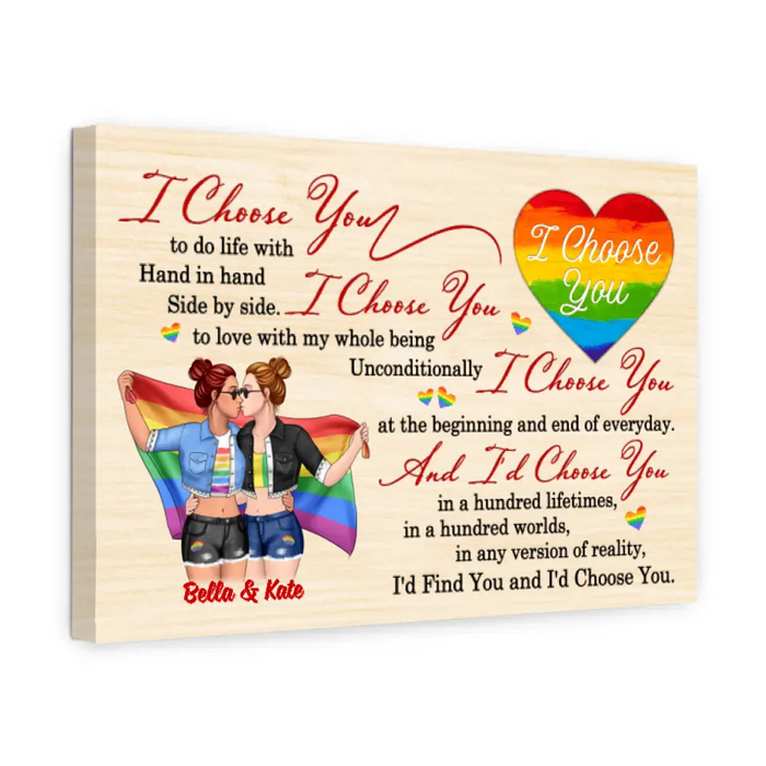 LGBT Couple I Choose You - Personalized Canvas For Her, For Him, LGBT