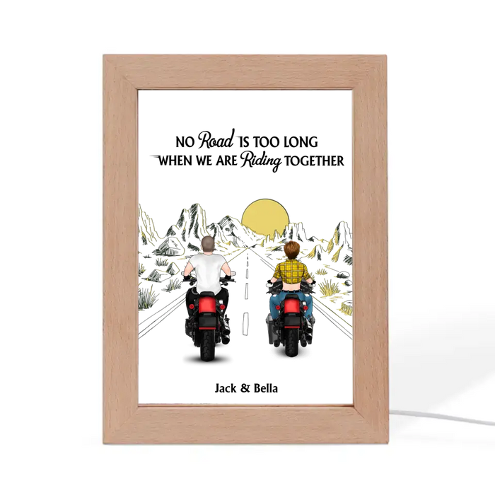 You Make My Heart Go Braaap - Personalized Gifts Custom Frame Lamp for Couples, Motorcycle Lovers