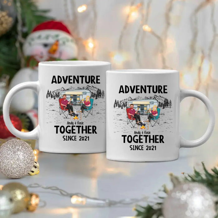 Adventure Together Since Year - Personalized Gifts Custom Camping Mug For Couples, Camping Lovers