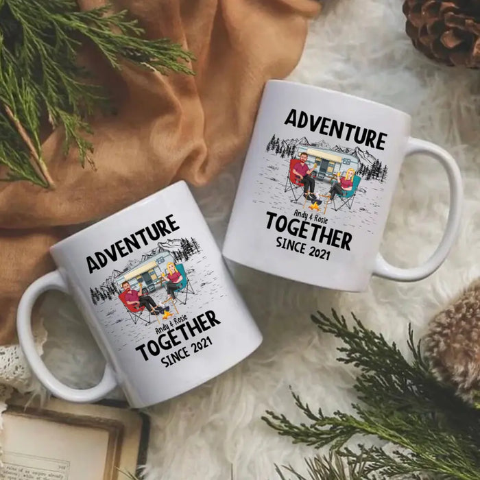 Adventure Together Since Year - Personalized Gifts Custom Camping Mug For Couples, Camping Lovers