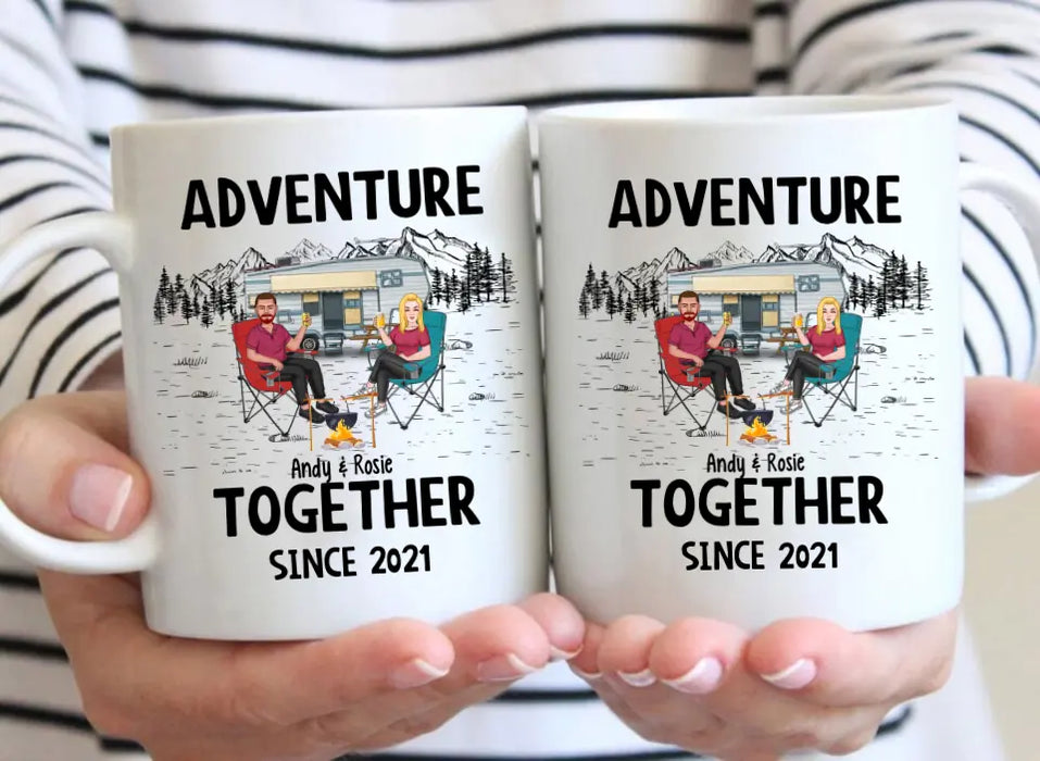 Adventure Together Since Year - Personalized Gifts Custom Camping Mug For Couples, Camping Lovers