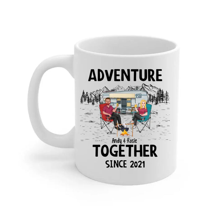 Adventure Together Since Year - Personalized Gifts Custom Camping Mug For Couples, Camping Lovers