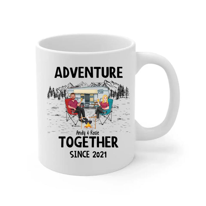 Adventure Together Since Year - Personalized Gifts Custom Camping Mug For Couples, Camping Lovers