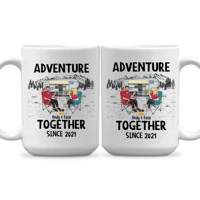 Adventure Together Since Year - Personalized Gifts Custom Camping Mug For Couples, Camping Lovers