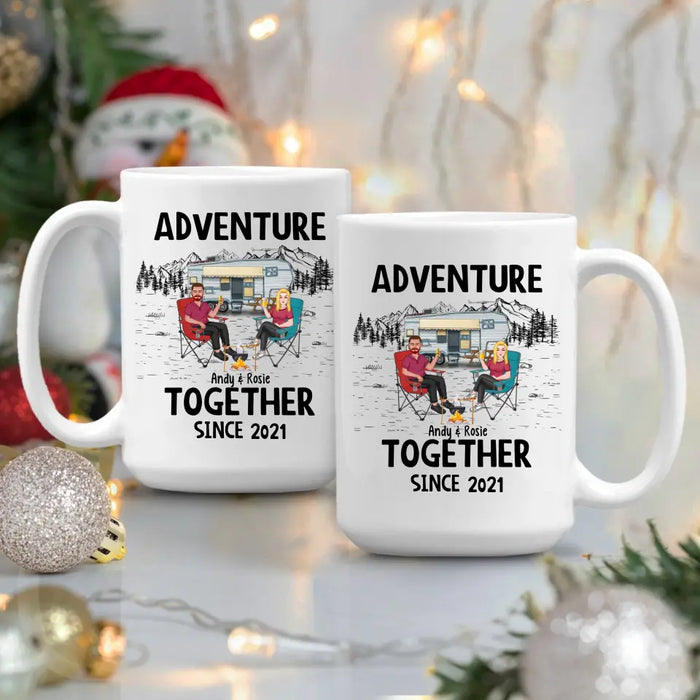 Adventure Together Since Year - Personalized Gifts Custom Camping Mug For Couples, Camping Lovers