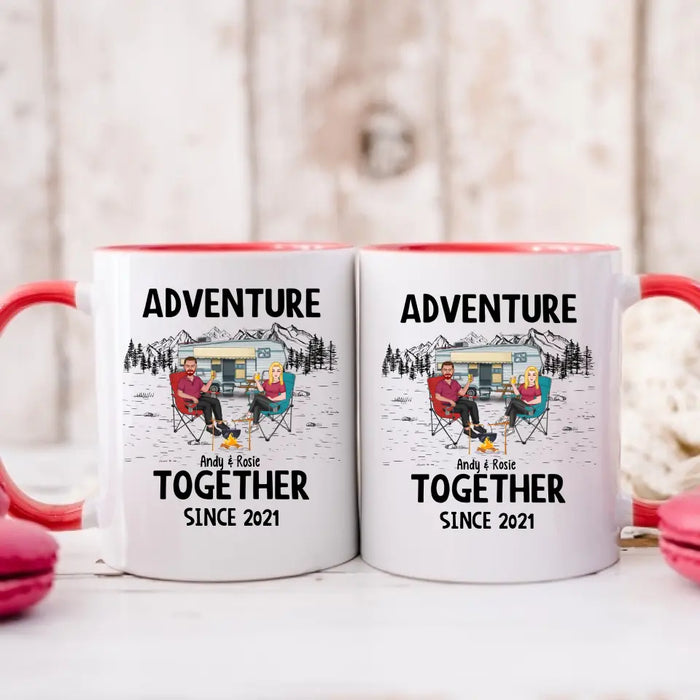 Adventure Together Since Year - Personalized Gifts Custom Camping Mug For Couples, Camping Lovers