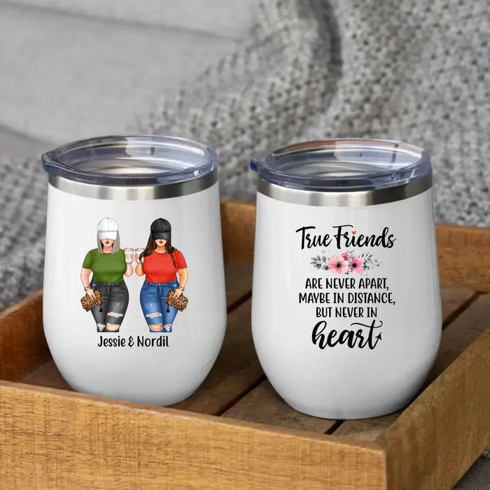 Personalized Wine Tumbler, Chubby Sisters Drink Together, Gift For Sisters And Friends