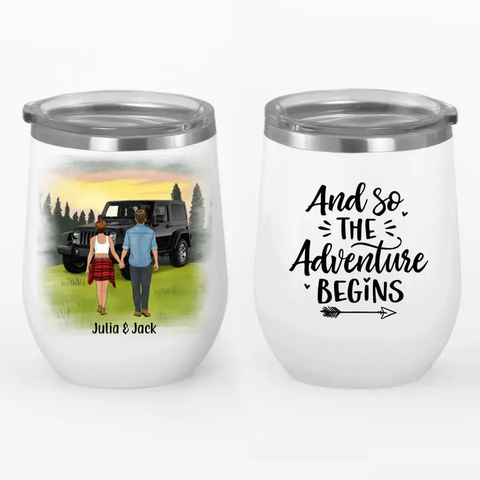 Personalized Wine Tumbler, Couple Holding Hands, Relationship Goals, Gift for Car Lovers and Couple, Friends