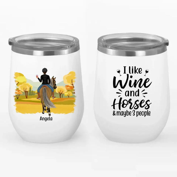 Personalized Wine Tumbler, Horse Riding And Drinking Women, Gifts For Riding Horse Lovers