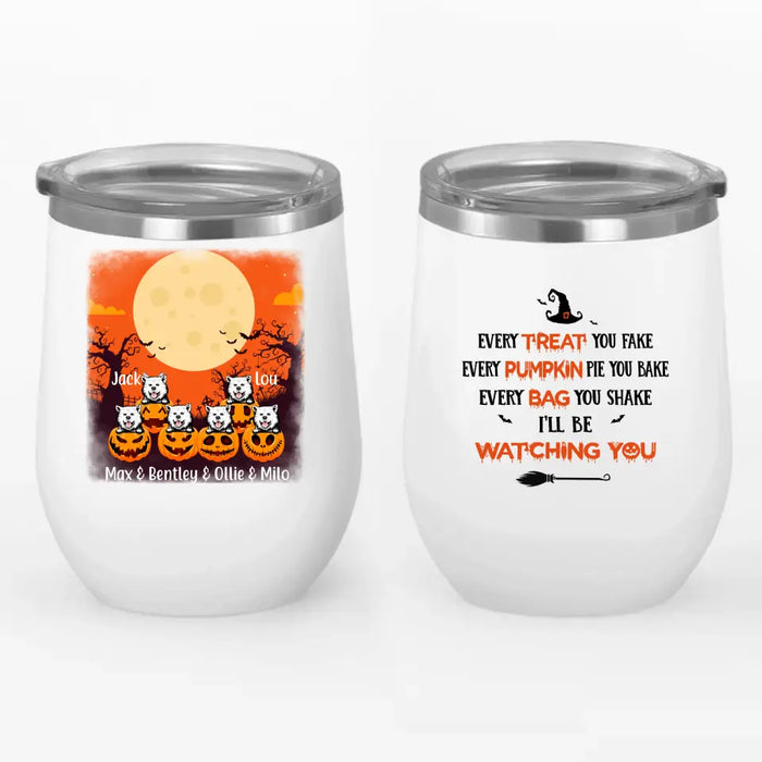 Personalized Wine Tumbler, Up To 6 Pets, Ready For Halloween, Gift For Dog Lovers, Cat Lovers