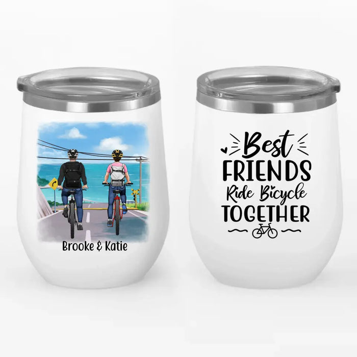 Personalized Wine Tumbler, Cycling Partners and Friends, Gift For Cycling Lovers