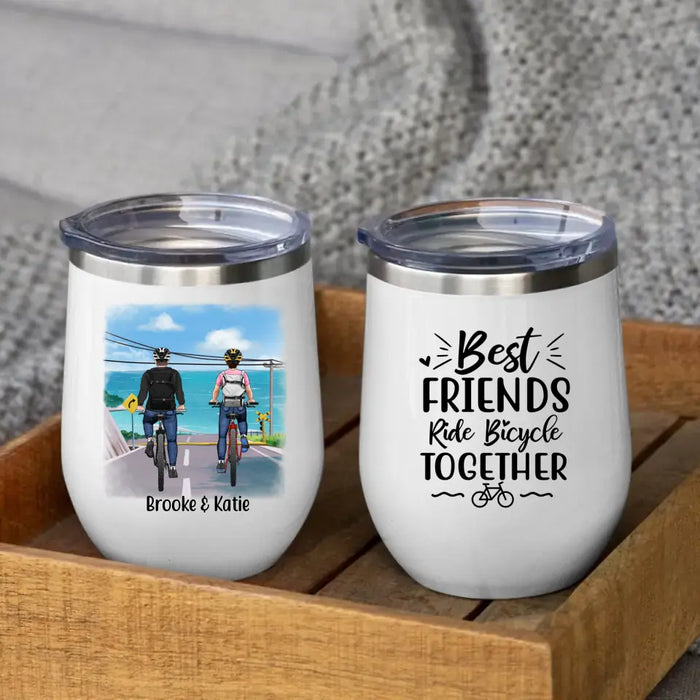 Personalized Wine Tumbler, Cycling Partners and Friends, Gift For Cycling Lovers