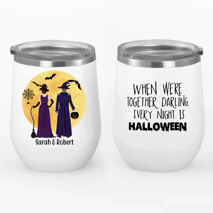 Personalized Wine Tumbler, Halloween Couple, Gifts For Halloween