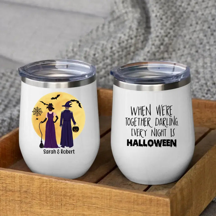 Personalized Wine Tumbler, Halloween Couple, Gifts For Halloween