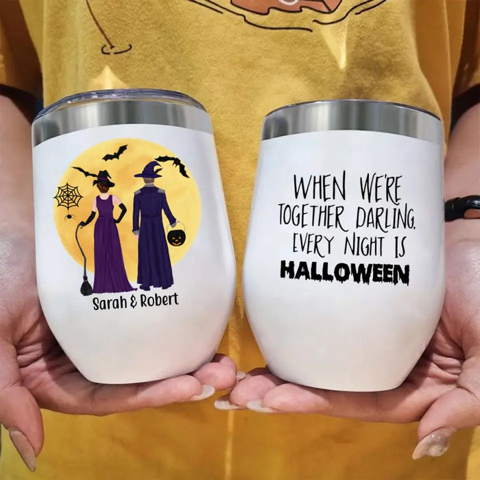 Personalized Wine Tumbler, Halloween Couple, Gifts For Halloween