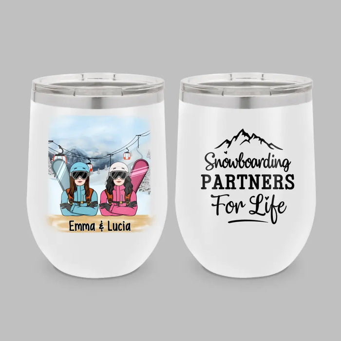 Personalized Tumbler, Snowboarding Partners - Couple, Friends, Sisters Gift, Gift For Snowboarders