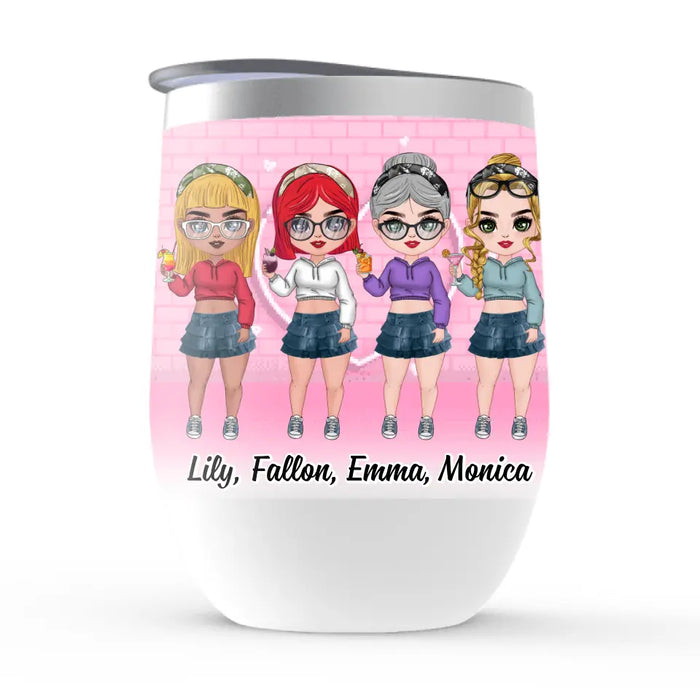 Our Laughs Are Limitless - Personalized Wine Tumbler For Her, Friends