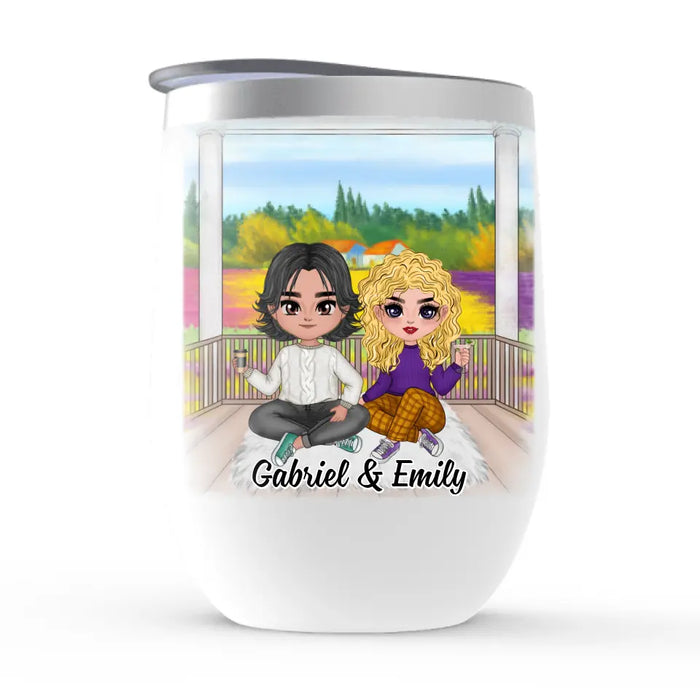 My Favorite Place In All The World - Personalized Wine Tumbler For Couples, Her, Him, Valentine's Day