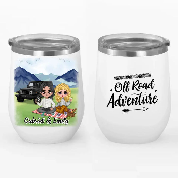 Off Road Adventure - Personalized Wine Tumbler For Couples, Her, Him, Off-Road Lovers, Car Lovers