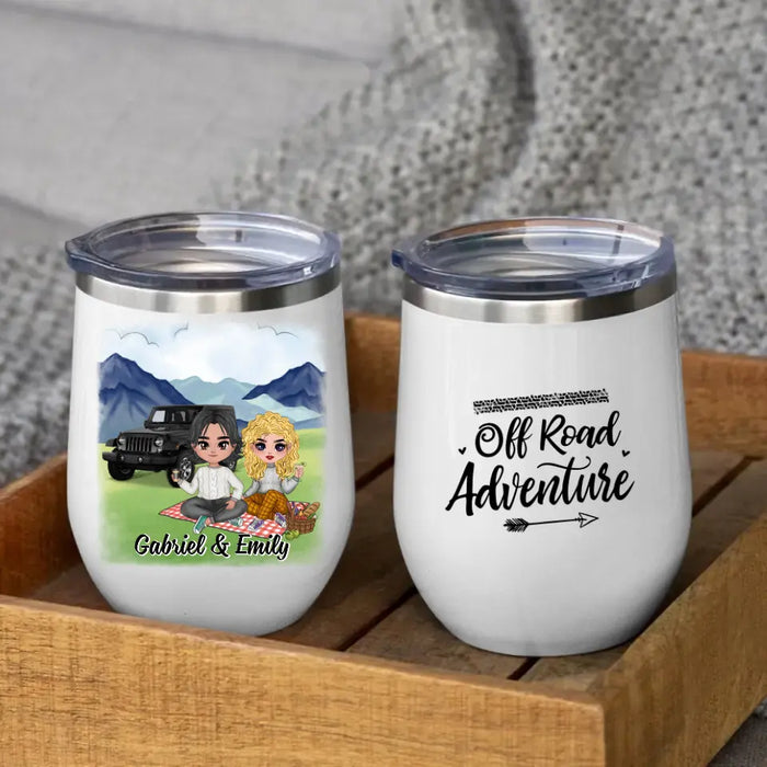 Off Road Adventure - Personalized Wine Tumbler For Couples, Her, Him, Off-Road Lovers, Car Lovers