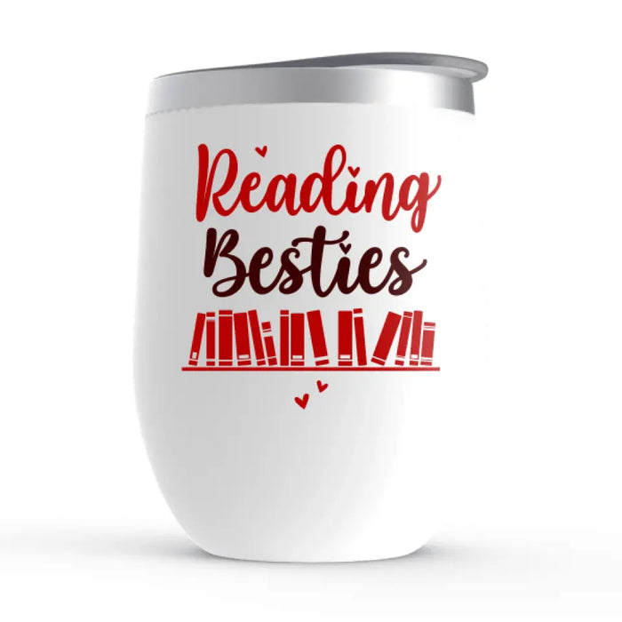 Up To 4 Chibi Reading Besties - Personalized Wine Tumbler For Her, For Friends, Book