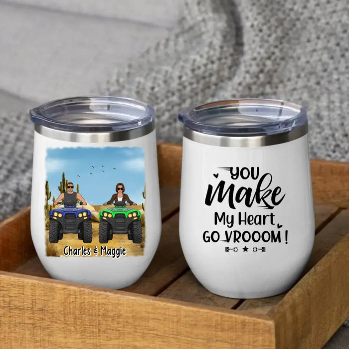 All-Terrain Vehicle Riding Partners - Personalized Wine Tumbler For Couples, Him, Her, Off Road Lovers