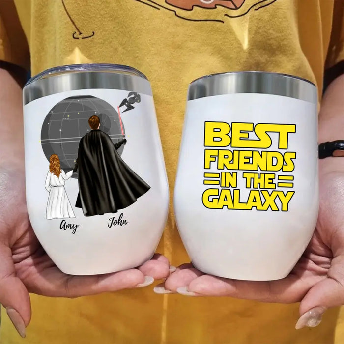 Best Friends in the Galaxy - Father's Day Personalized Gifts Custom Wine Tumbler for Dad