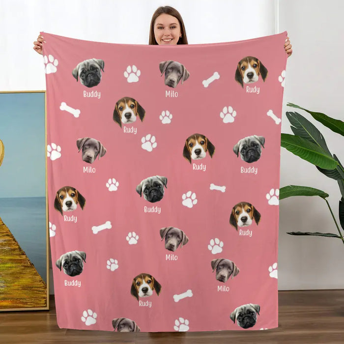 Personalized Photo Upload Gifts Custom Dog Face Blanket For Dog Lovers