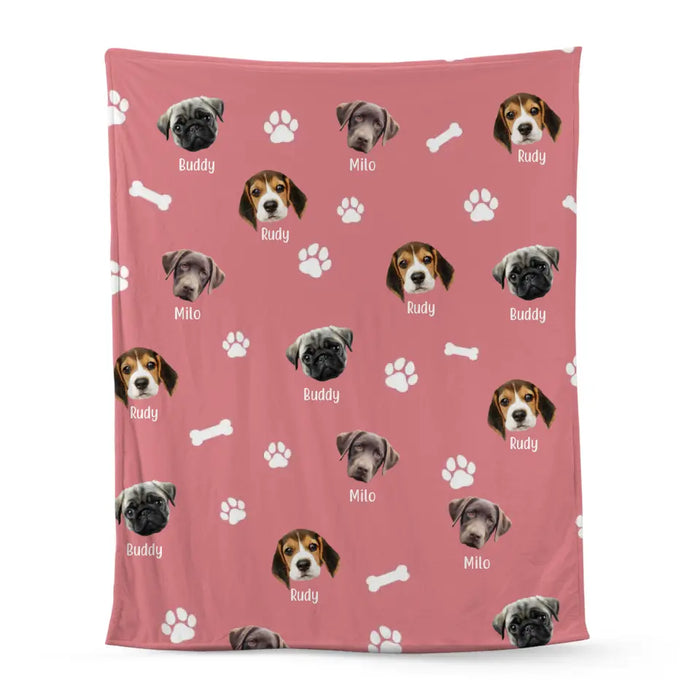 Personalized Photo Upload Gifts Custom Dog Face Blanket For Dog Lovers