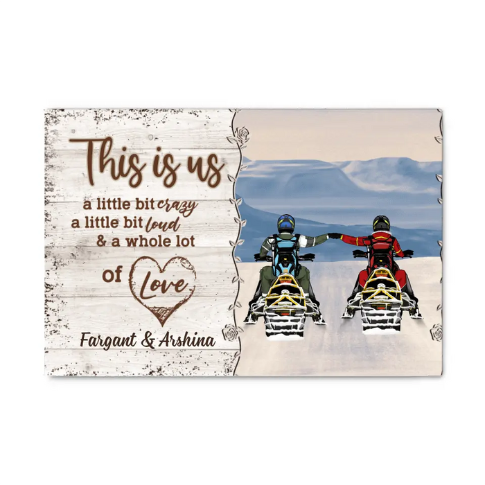 Personalized Canvas, Snowmobiling Partners - Couple Gift, Gifts For Snowmobile Lovers